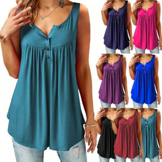 Women's Button-Front Tunic Tank Top