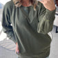 Women's Pocketed Pullover with Ribbed Pattern