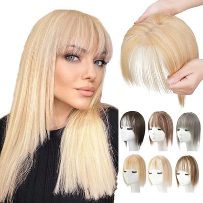 💖Instant New Look for You💖Natural Hair Toppers with Bangs for Women